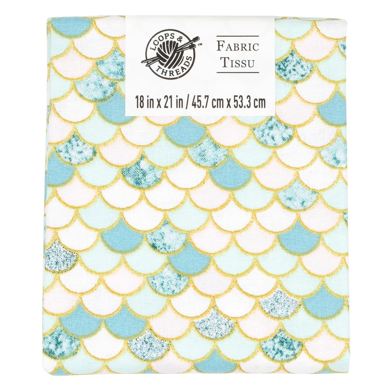 Blue &#x26; White Scales Cotton Fabric by Loops &#x26; Threads&#x2122;